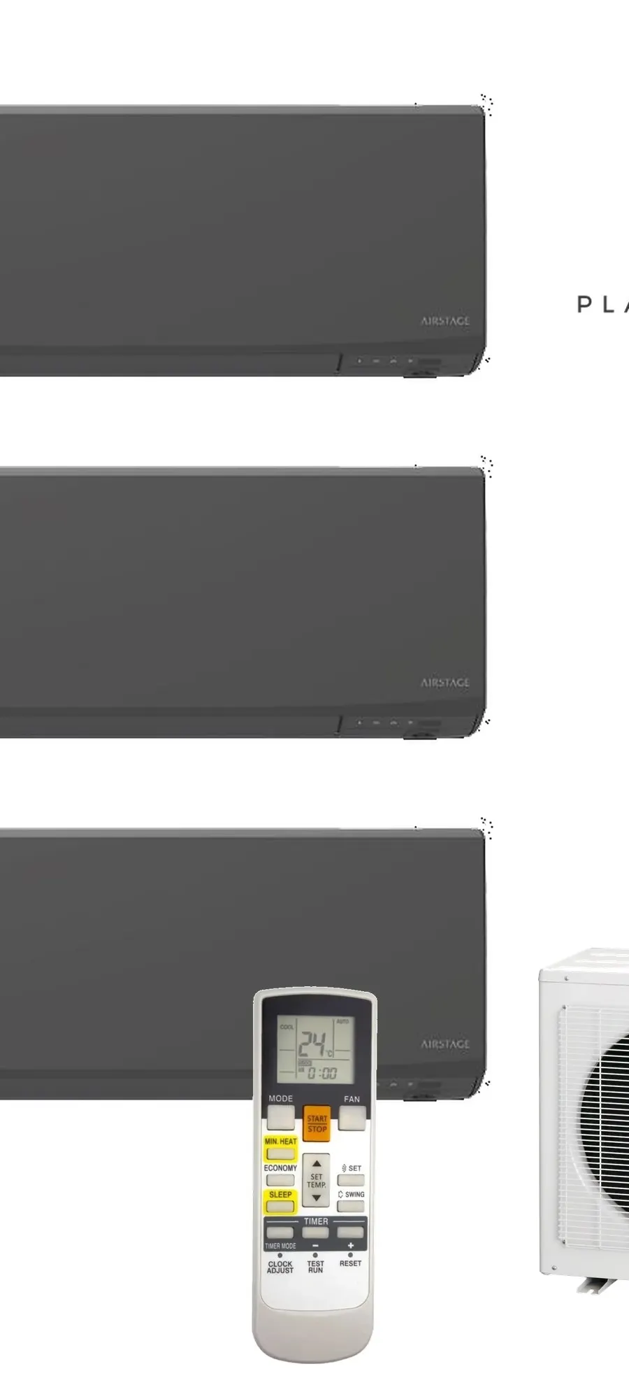 Klimatyzator multi-split Fujitsu KJCAL AOEG36KBTA5 — 3 jedn. 7,5 kW (2,5+2,5+2,5 kW, czarny)