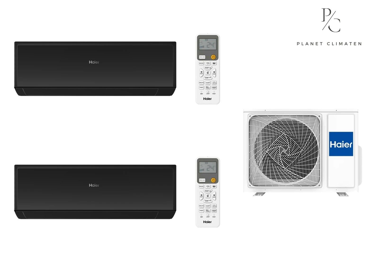 Haier — Klimatyzator multi-split Haier REVIVE Plus czarny połysk 2U40S2SM1FA — 2 jedn. 4,0 kW (2,7+2,7 kW)