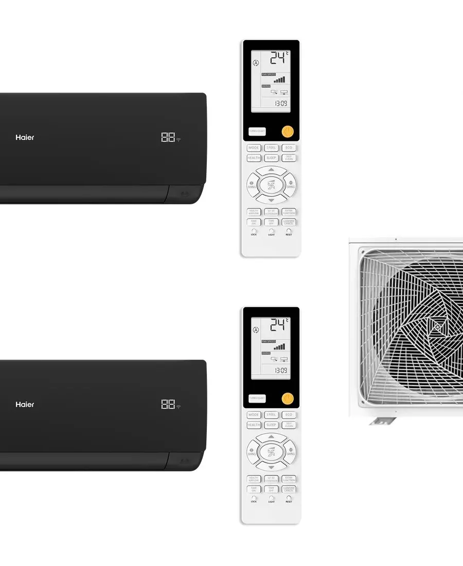 Klimatyzator multi-split Haier SERENE Plus czarny mat 4U75S2SR5FA — 2 jedn. 7,5 kW (2,6+7,1 kW)
