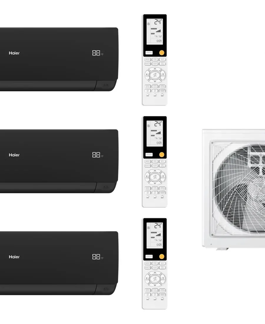 Klimatyzator multi-split Haier SERENE Plus czarny mat 4U85S2SR5FA — 3 jedn. 8,5 kW (2,6+2,6+5,3 kW)