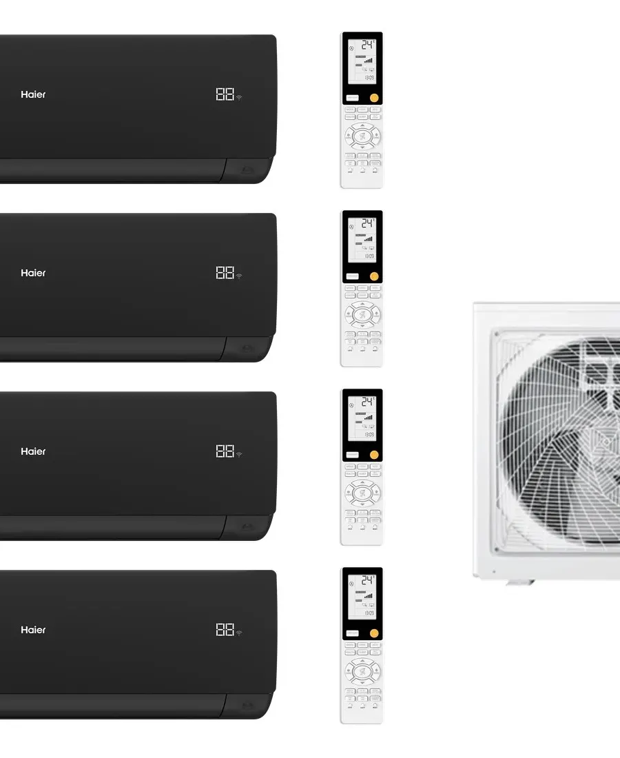 Klimatyzator multi-split Haier SERENE Plus czarny mat 4U85S2SR5FA — 4 jedn. 8,5 kW (2,6+3,5+3,5+3,5 kW)