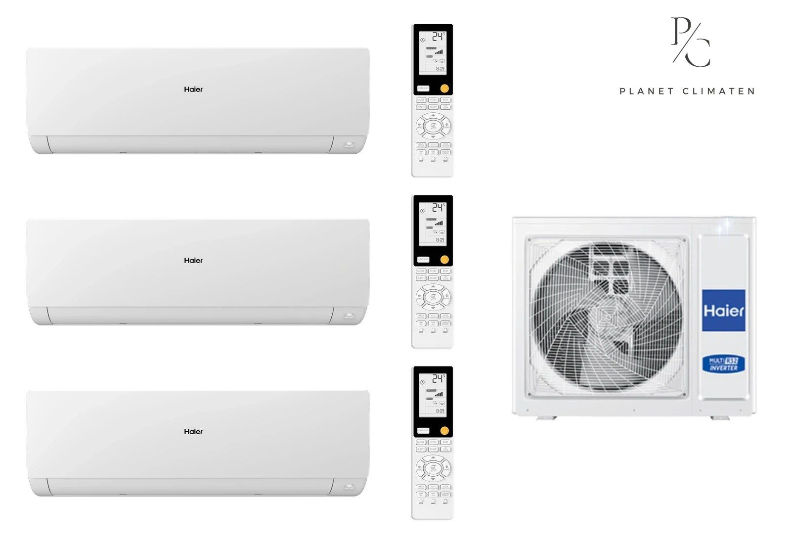 Haier — Klimatyzator multi-split Haier SERENE Plus biały mat 3U55S2SR5FA — 3 jedn. 5,0 kW (2,6+2,6+2,6 kW)