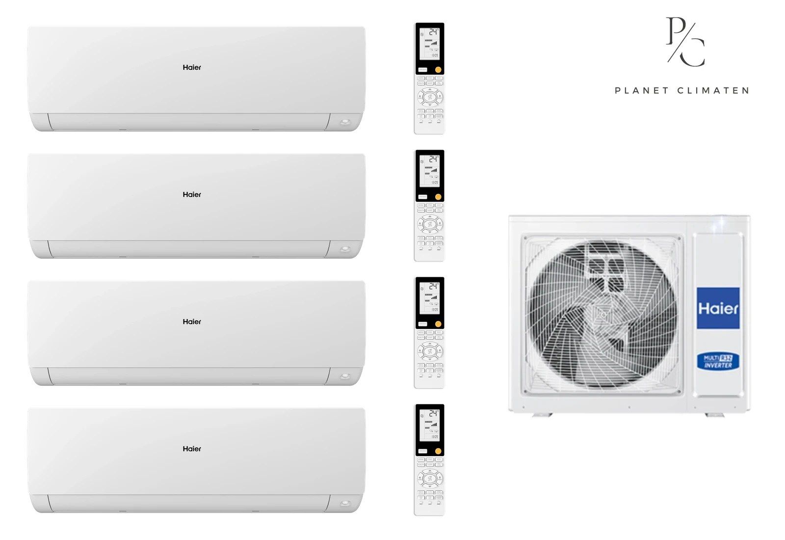 Haier — Klimatyzator multi-split Haier SERENE Plus biały mat 4U75S2SR5FA — 4 jedn. 7,5 kW (2,6+2,6+2,6+2,6 kW)