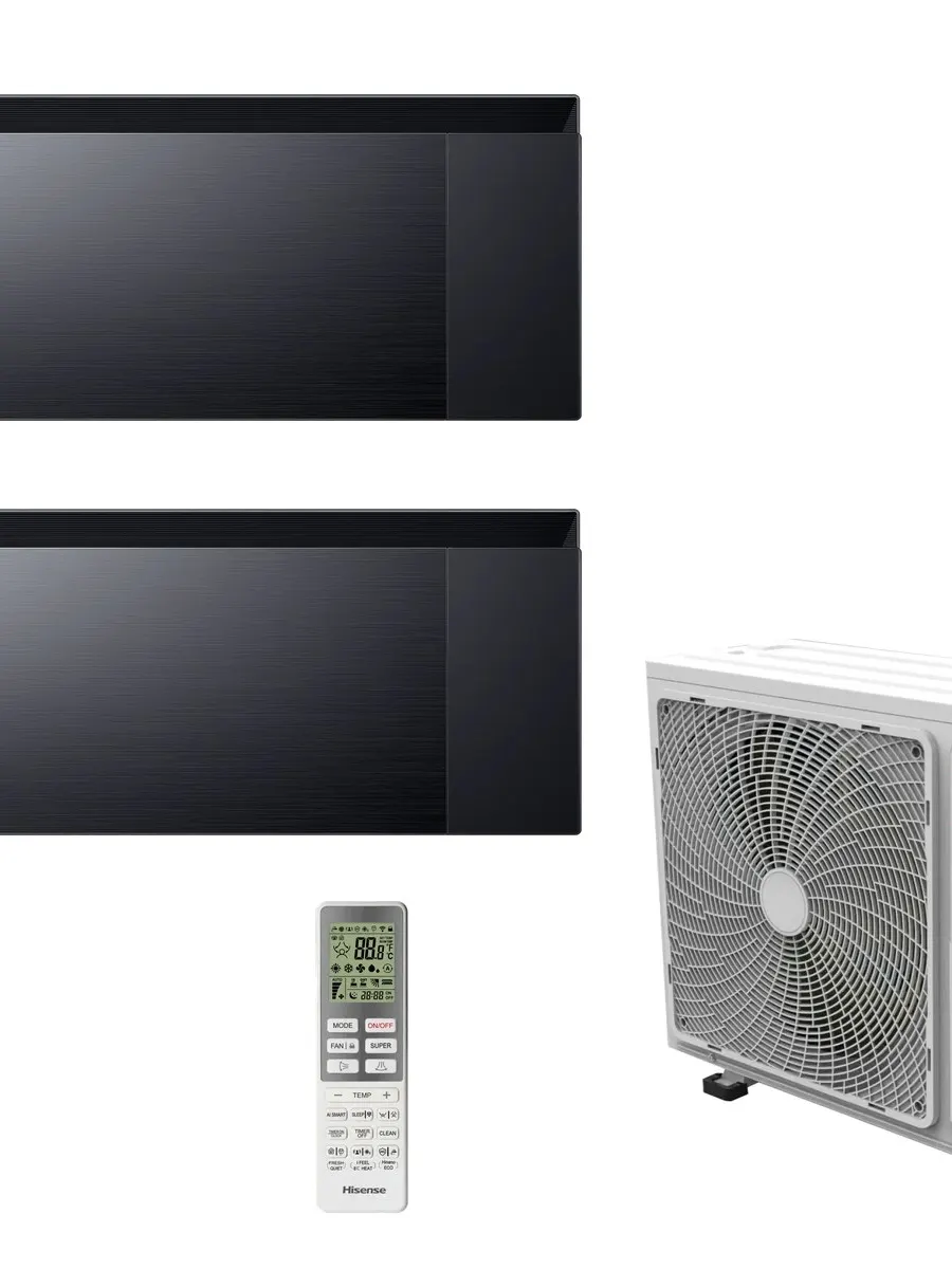 Klimatyzacja multi-split Hisense Air Master czarny — agregat 3AMW62U4RJC + 2x jednostka (2,5, 3,5 kW)