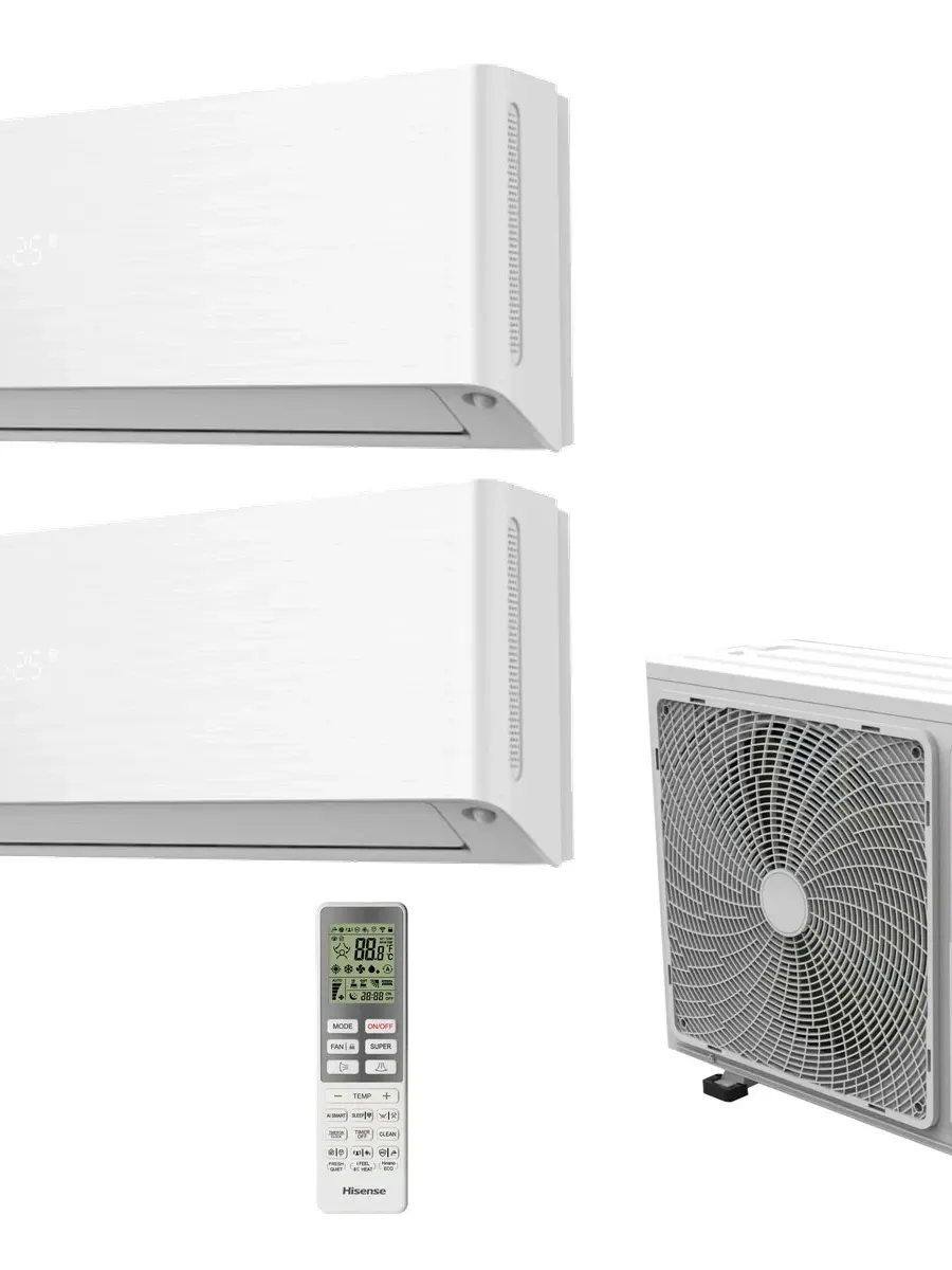 Klimatyzacja multi-split Hisense Energy Pro X biały — agregat 2AMW42U4RGC + 2x jednostka (2,5, 2,5 kW)