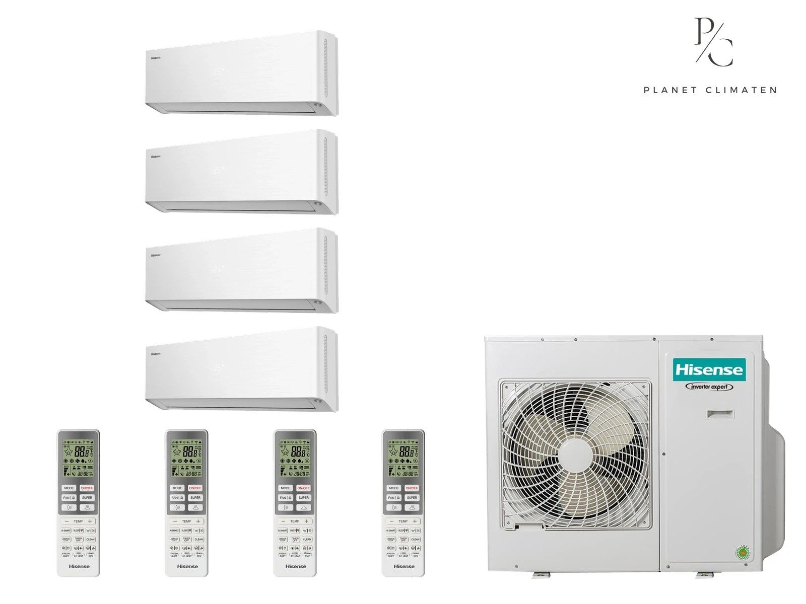 Hisense — Klimatyzacja multi-split Hisense Energy Pro X biały — agregat 4AMW72U4RJC + 4x jednostka (2,5, 2,5, 2,5, 2,5 kW)