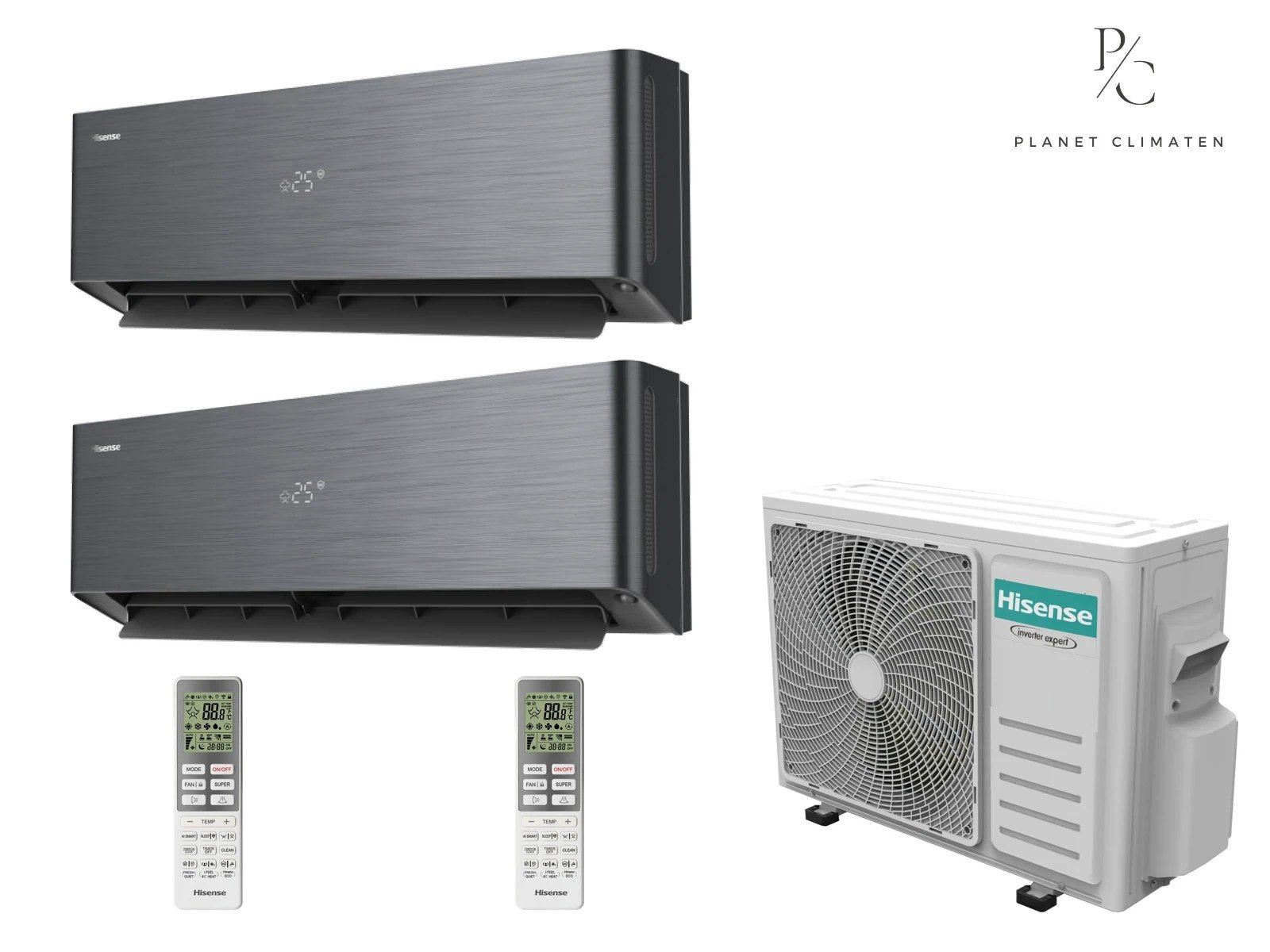 Hisense — Klimatyzacja multi-split Hisense Energy Pro X czarny — agregat 2AMW35U4RGC + 2x jednostka (2,5, 2,5 kW)