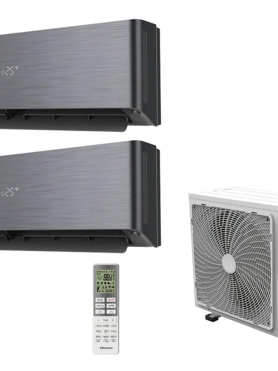 Klimatyzacja multi-split Hisense Energy Pro X czarny — agregat 2AMW52U4RXC + 2x jednostka (3,5, 3,5 kW)