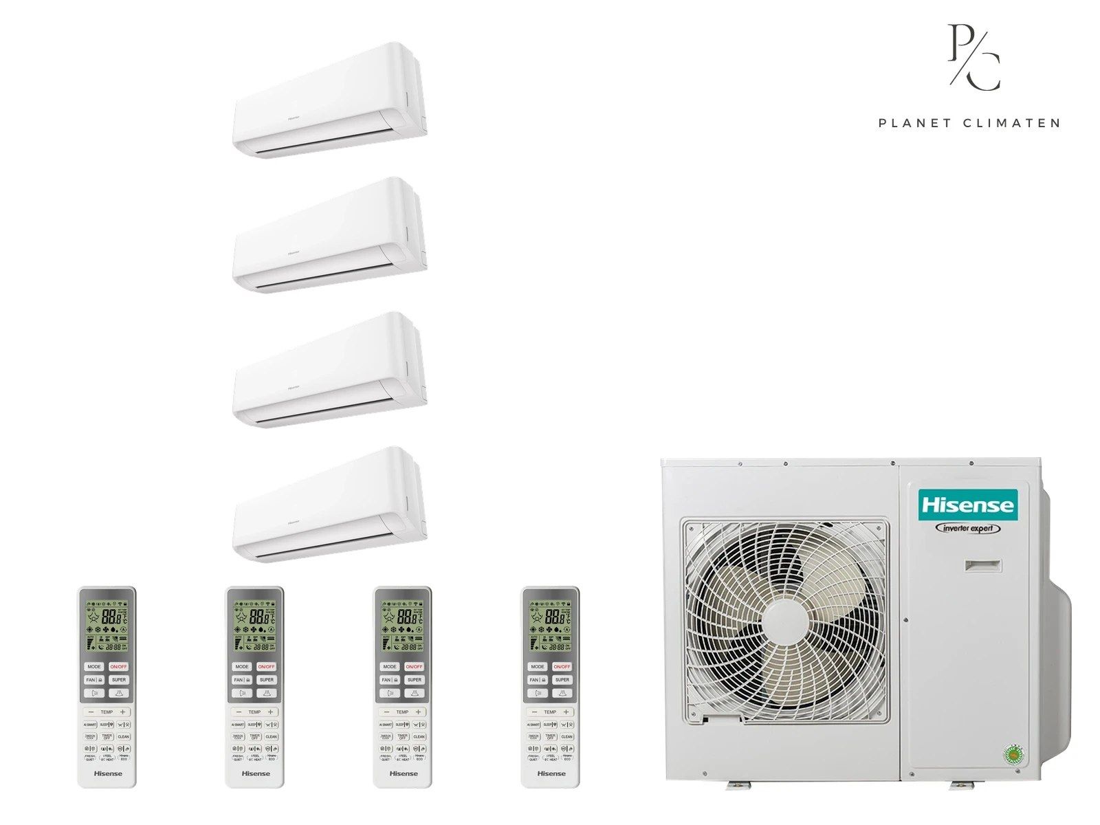 Hisense — Klimatyzacja multi-split Hisense Expert Comfort — agregat 4AMW72U4RJC + 4x jednostka (2,5, 2,5, 2,5, 2,5 kW)
