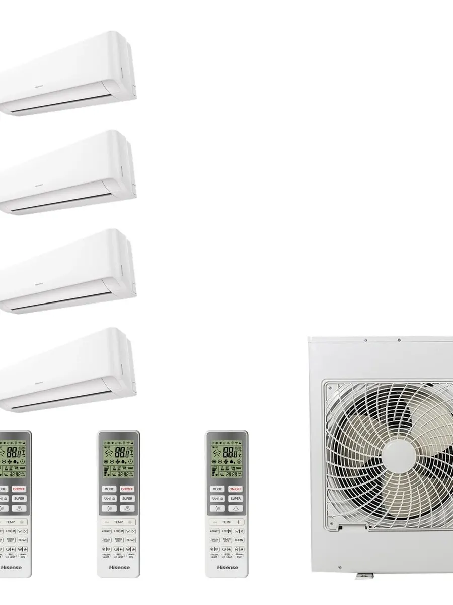 Klimatyzacja multi-split Hisense Expert Comfort — agregat 5AMW105U4RQC + 4x jednostka (3,5, 3,5, 3,5, 3,5 kW)