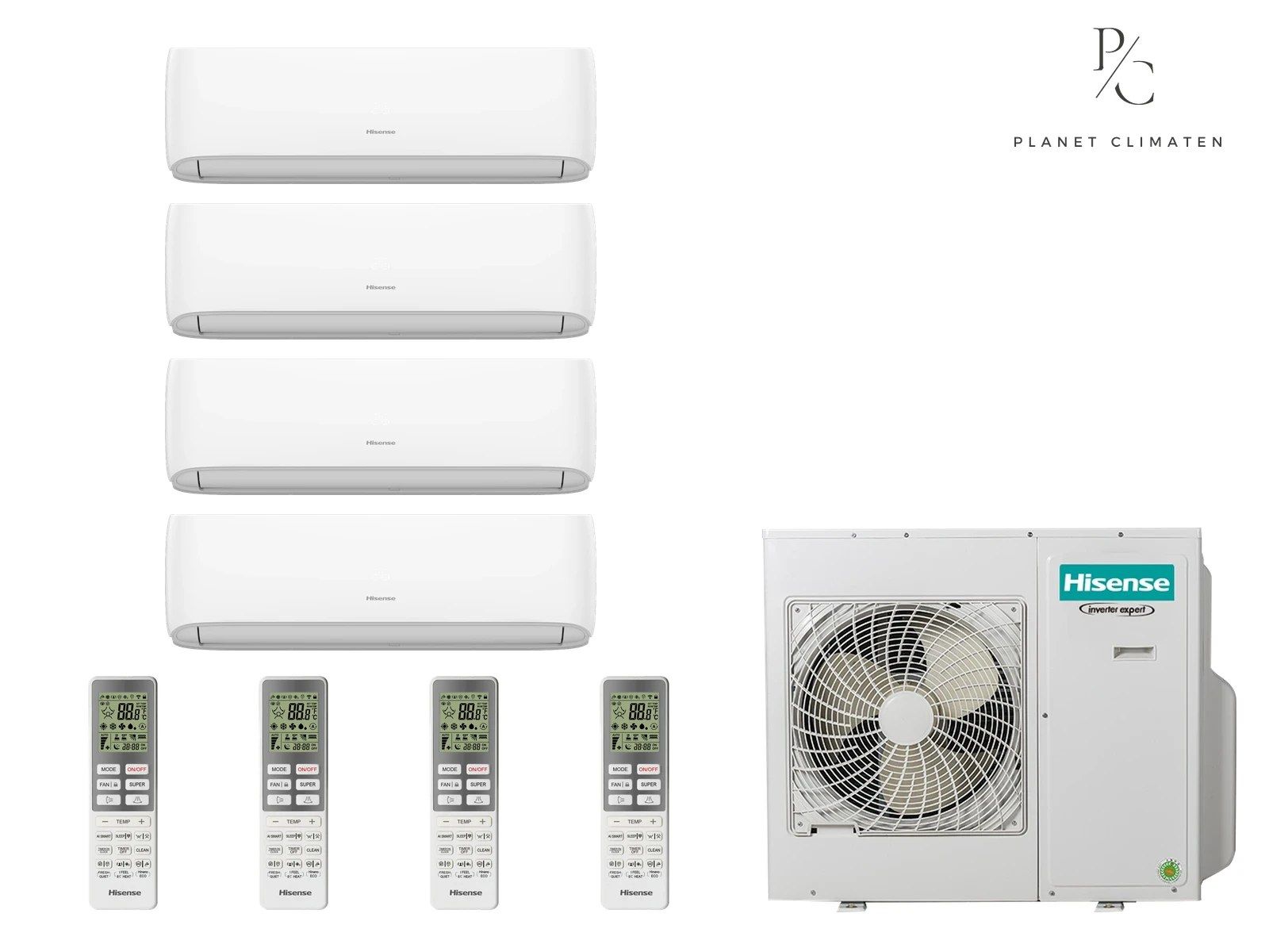 Hisense — Klimatyzacja multi-split Hisense Hi-Smart — agregat 4AMW72U4RJC + 4x jednostka (2,5, 2,5, 2,5, 2,5 kW)