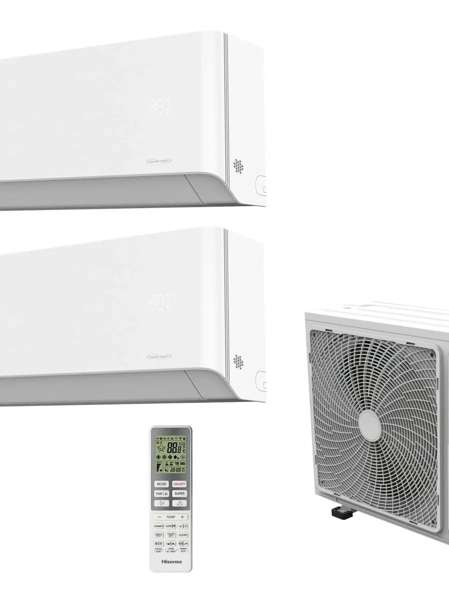 Klimatyzacja multi-split Hisense UNIPURE — agregat 2AMW35U4RGC + 2x jednostka (2,5, 2,5 kW)