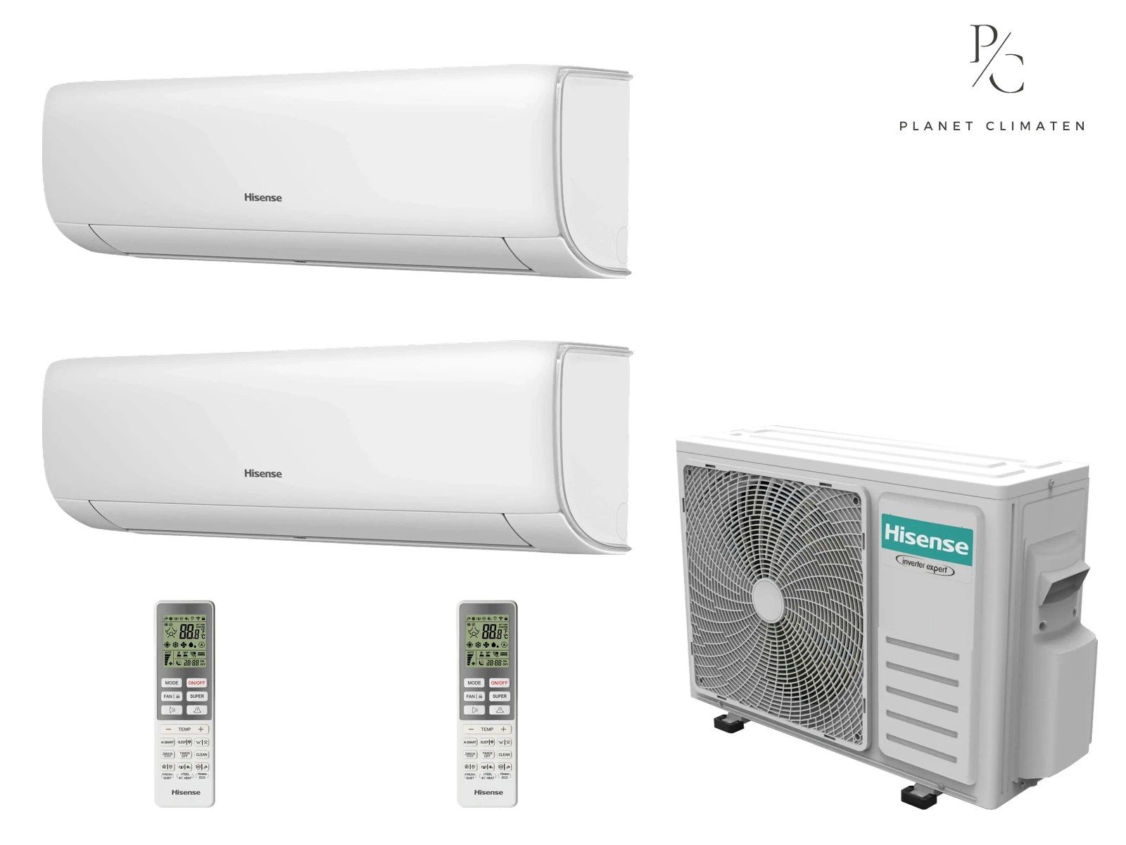 Hisense — Klimatyzacja multi-split Hisense Wings Comfort — agregat 2AMW35U4RGC + 2x jednostka (2,5, 2,5 kW)