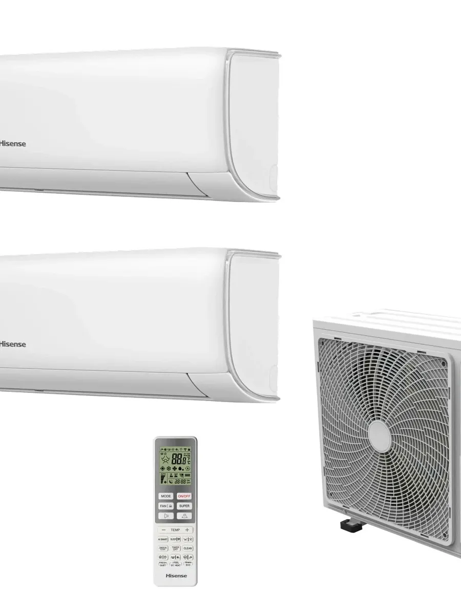 Klimatyzacja multi-split Hisense Wings Comfort — agregat 2AMW35U4RGC + 2x jednostka (2,5, 2,5 kW)