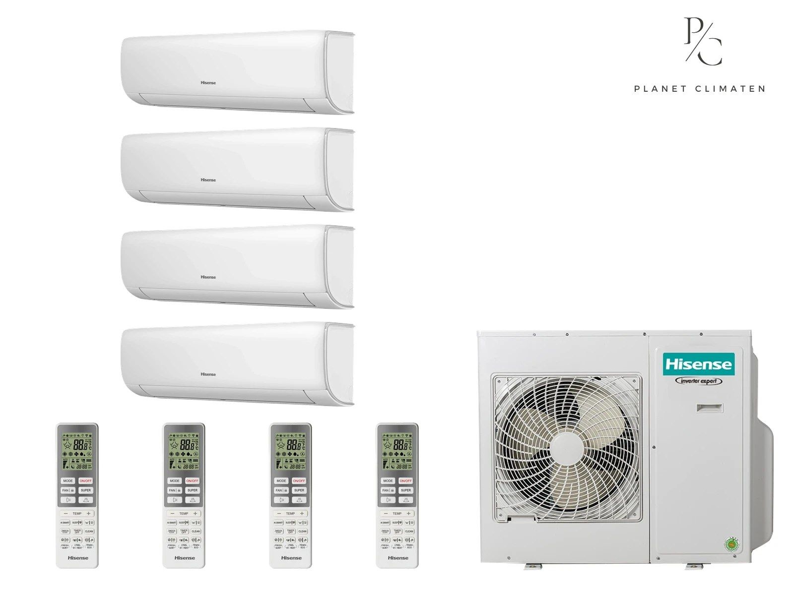 Hisense — Klimatyzacja multi-split Hisense Wings Comfort — agregat 4AMW72U4RJC + 4x jednostka (2,5, 2,5, 2,5, 2,5 kW)