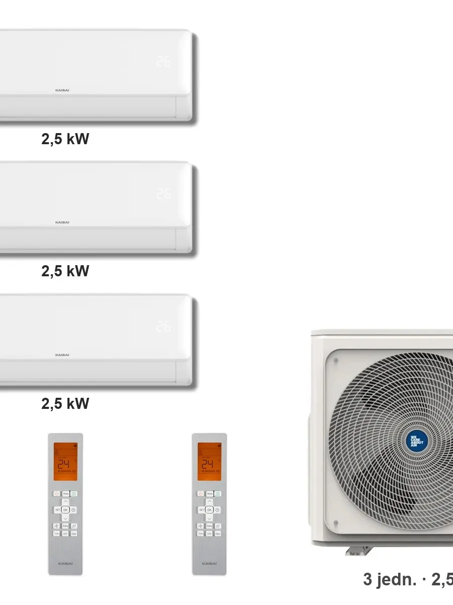 Klimatyzator multi-split Kaisai fly+ K4OB-36HFN32H — 3 jedn. 2,5+2,5+2,5 kW (3 pomieszczenia)