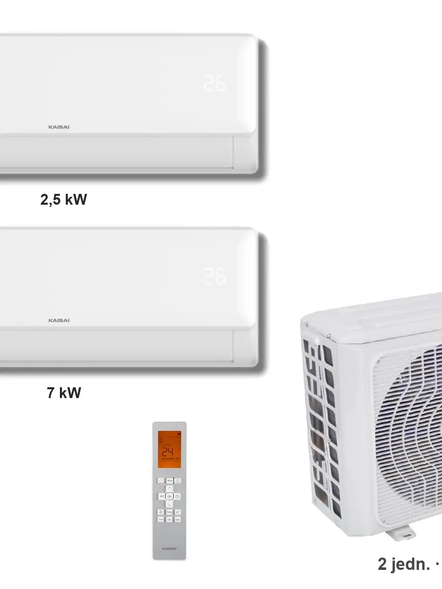 Klimatyzator multi-split Kaisai fly+ K4OE-28HFN32H — 2 jedn. 2,5+7 kW (2 pomieszczenia)