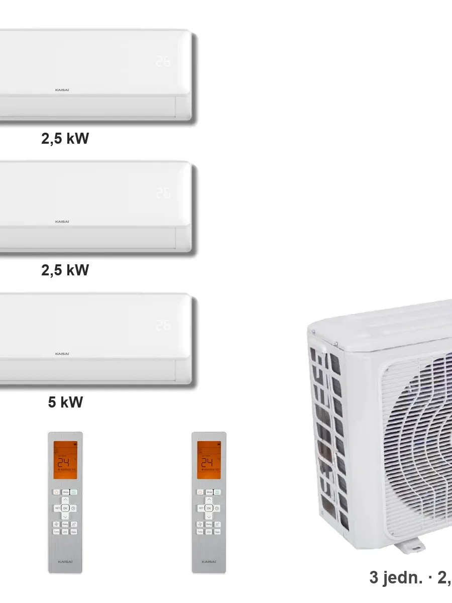 Klimatyzator multi-split Kaisai fly+ K4OE-28HFN32H — 3 jedn. 2,5+2,5+5 kW (3 pomieszczenia)