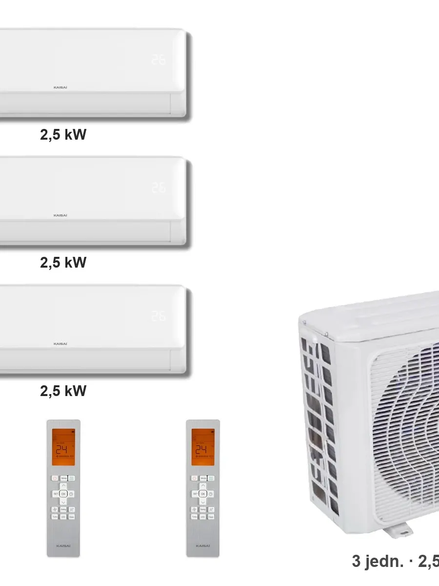 Klimatyzator multi-split Kaisai fly+ K4OE-28HFN32H — 3 jedn. 2,5+2,5+2,5 kW (3 pomieszczenia)