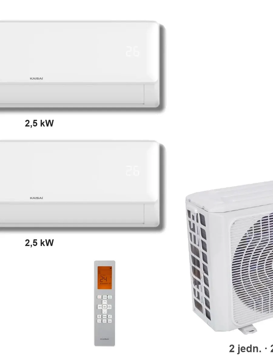 Klimatyzator multi-split Kaisai fly+ K4OE-28HFN32H — 2 jedn. 2,5+2,5 kW (2 pomieszczenia)