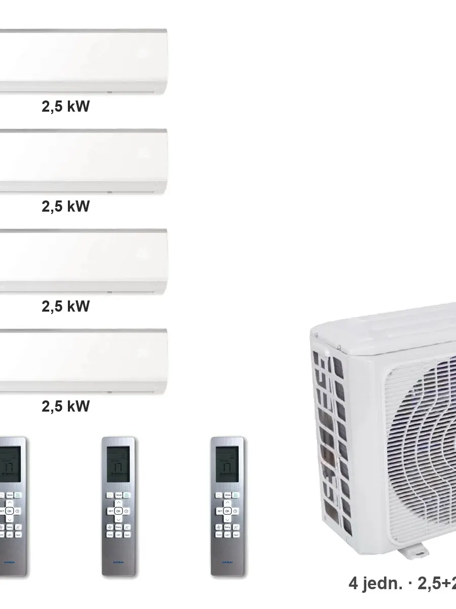 Klimatyzator multi-split Kaisai fly K4OE-28HFN32H — 4 jedn. 2,5+2,5+2,5+2,5 kW (4 pomieszczenia)