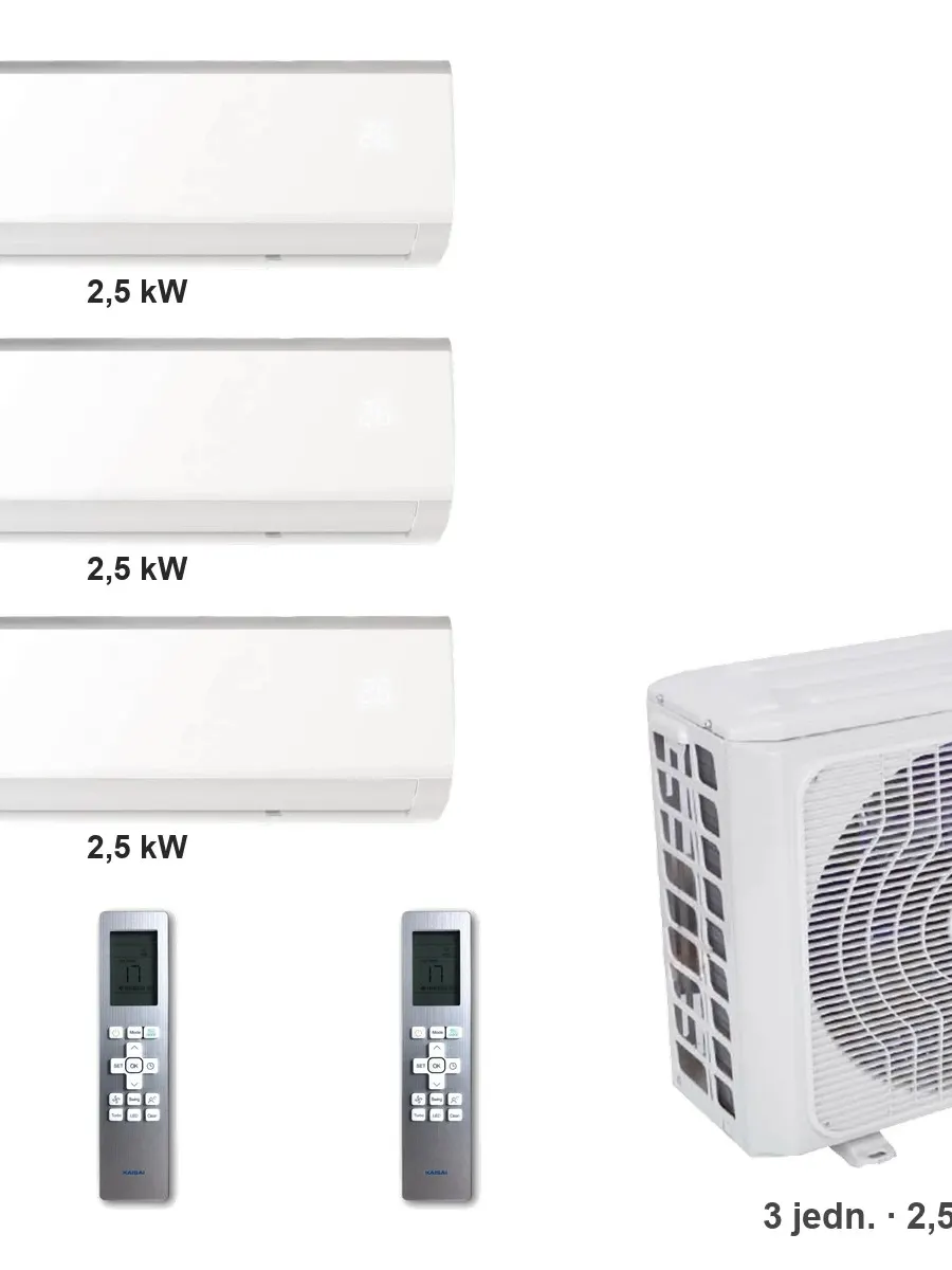 Klimatyzator multi-split Kaisai fly K4OE-28HFN32H — 3 jedn. 2,5+2,5+2,5 kW (3 pomieszczenia)