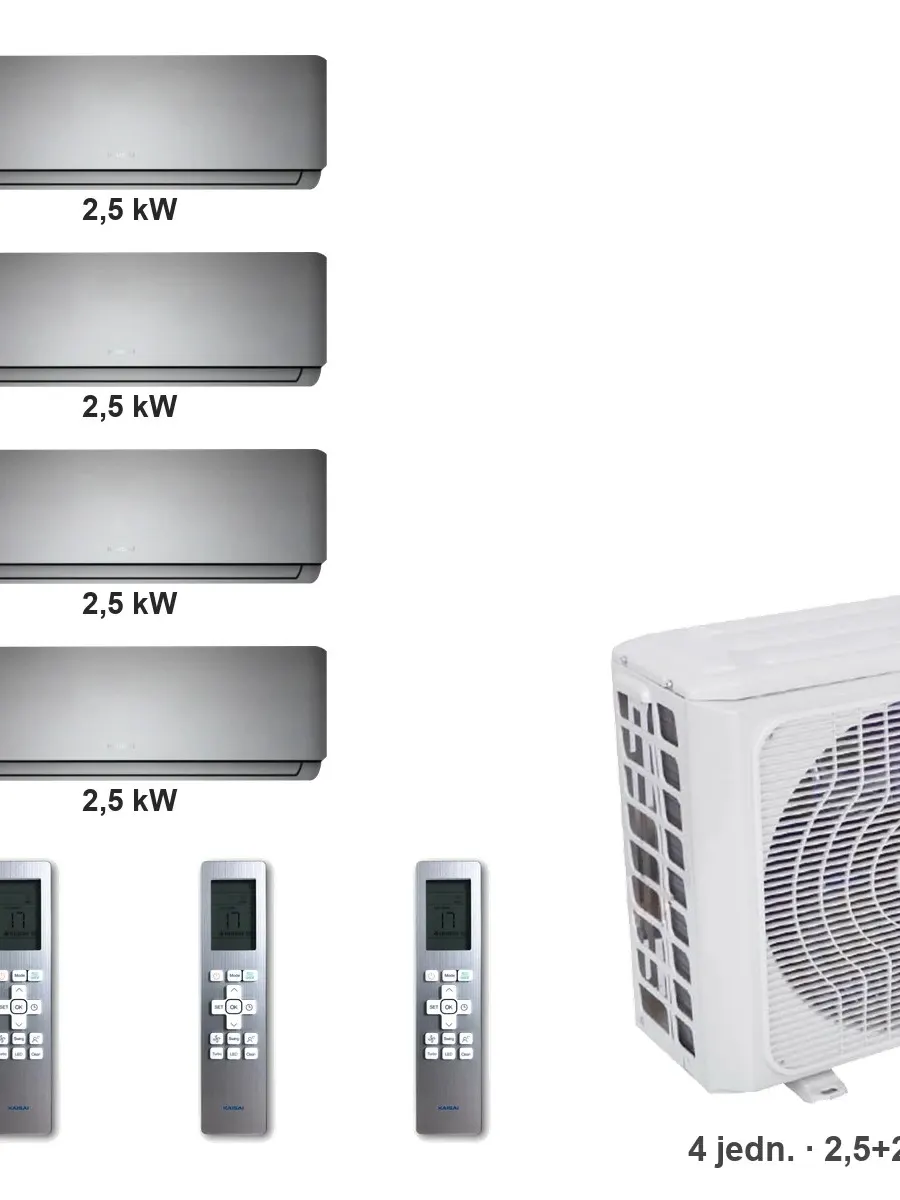 Klimatyzator multi-split Kaisai geo K4OE-28HFN32H — 4 jedn. 2,5+2,5+2,5+2,5 kW (4 pomieszczenia)