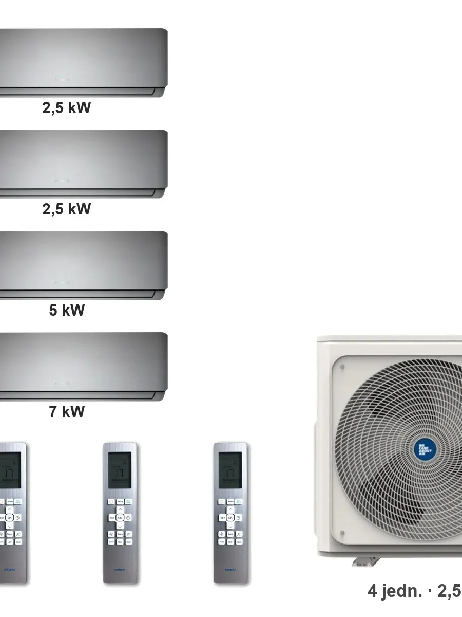 Klimatyzator multi-split Kaisai geo K5OE-42HFN32H — 4 jedn. 2,5+2,5+5+7 kW (4 pomieszczenia)