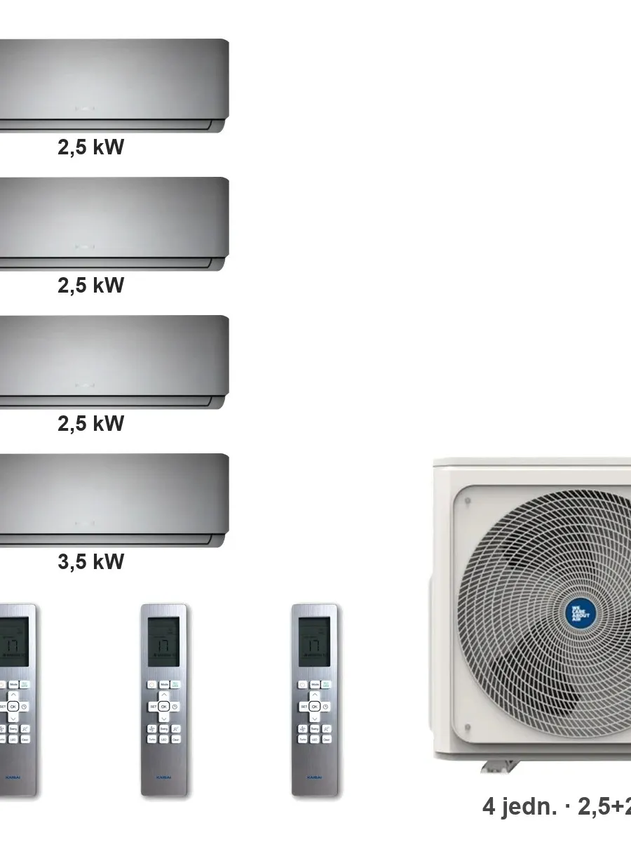 Klimatyzator multi-split Kaisai geo K5OE-42HFN32H — 4 jedn. 2,5+2,5+2,5+3,5 kW (4 pomieszczenia)