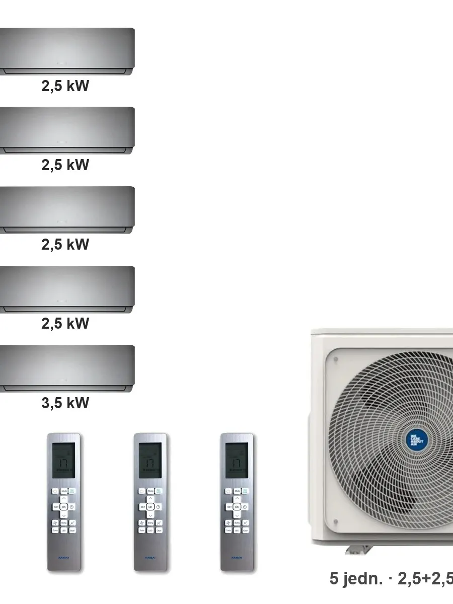 Klimatyzator multi-split Kaisai geo K5OE-42HFN32H — 5 jedn. 2,5+2,5+2,5+2,5+3,5 kW (5 pomieszczeń)