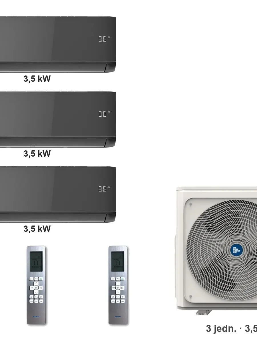 Klimatyzator multi-split Kaisai ice K4OB-36HFN32H — 3 jedn. 3,5+3,5+3,5 kW (3 pomieszczenia, czarny)