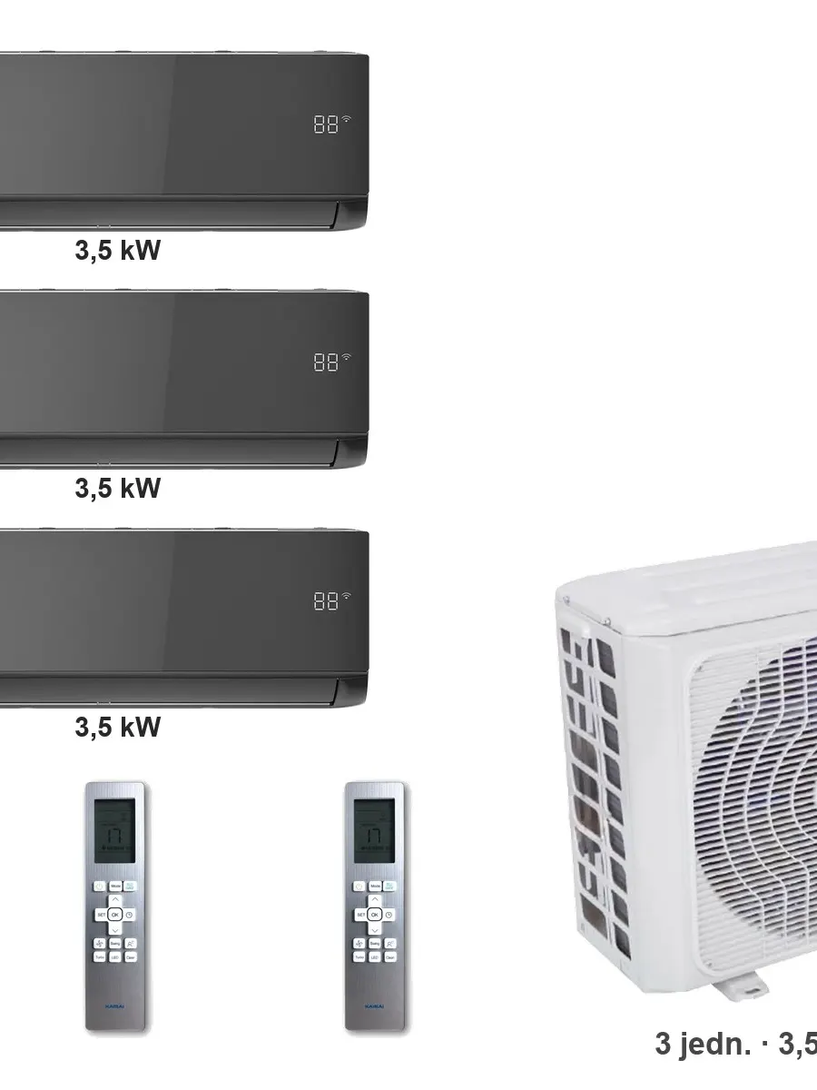 Klimatyzator multi-split Kaisai ice K4OE-28HFN32H — 3 jedn. 3,5+3,5+3,5 kW (3 pomieszczenia, czarny)