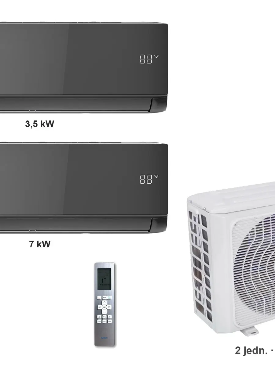 Klimatyzator multi-split Kaisai ice K4OE-28HFN32H — 2 jedn. 3,5+7 kW (2 pomieszczenia, czarny)