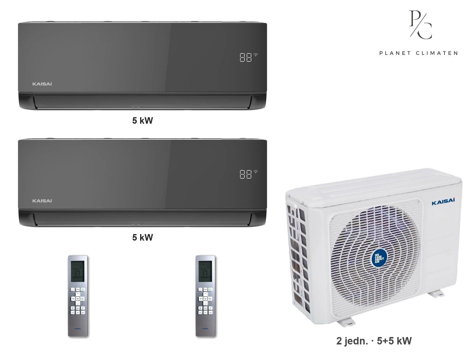 Kaisai — Klimatyzator multi-split Kaisai ice K4OE-28HFN32H — 2 jedn. 5+5 kW (2 pomieszczenia, czarny)