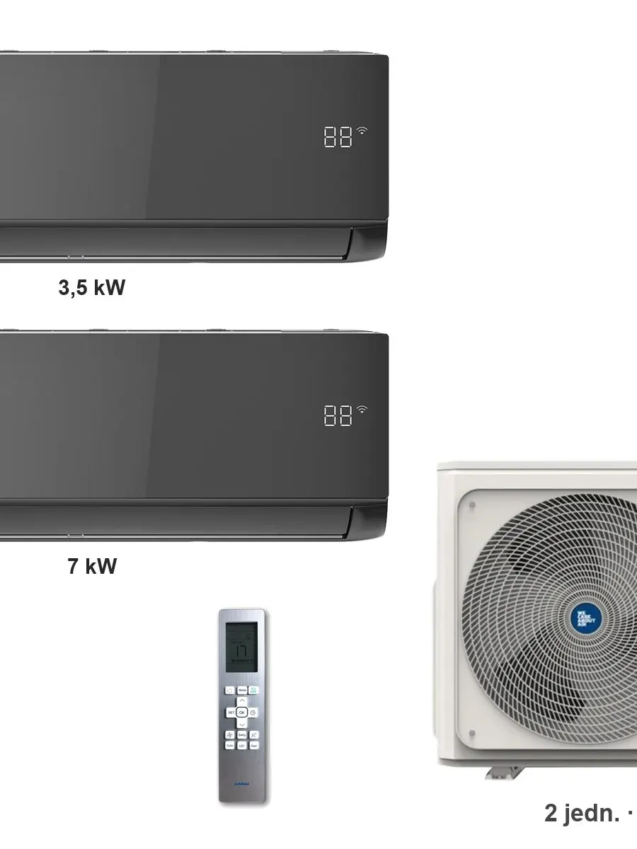 Klimatyzator multi-split Kaisai ice K5OE-42HFN32H — 2 jedn. 3,5+7 kW (2 pomieszczenia, czarny)