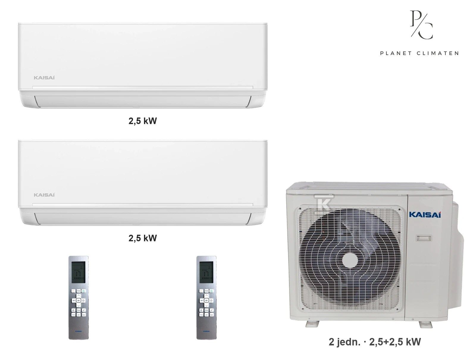 Kaisai — Klimatyzator multi-split Kaisai ice K3OA-27HFN32H — 2 jedn. 2,5+2,5 kW (2 pomieszczenia, biały)