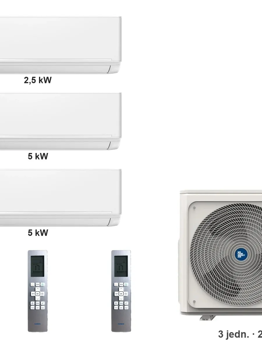 Klimatyzator multi-split Kaisai ice K4OB-36HFN32H — 3 jedn. 2,5+5+5 kW (3 pomieszczenia, biały)