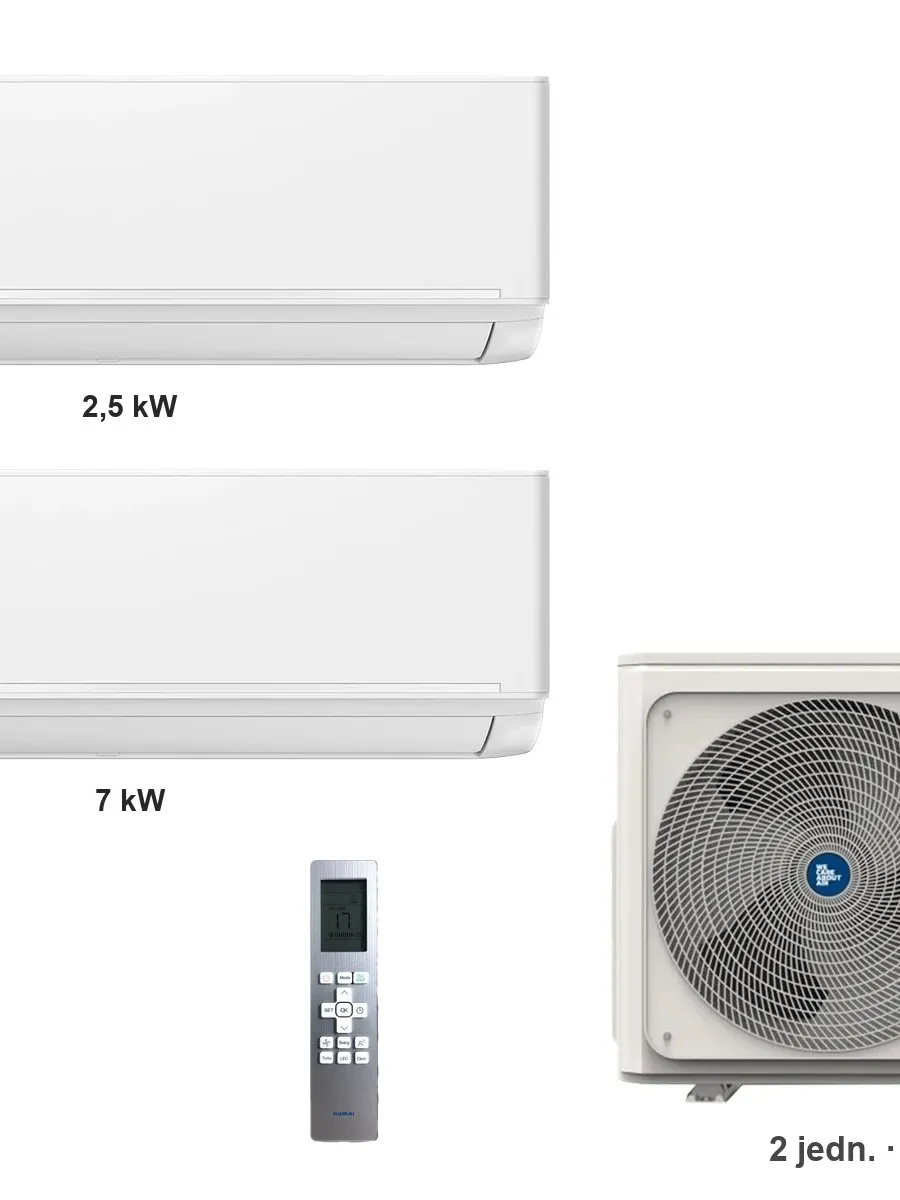 Klimatyzator multi-split Kaisai ice K4OB-36HFN32H — 2 jedn. 2,5+7 kW (2 pomieszczenia, biały)