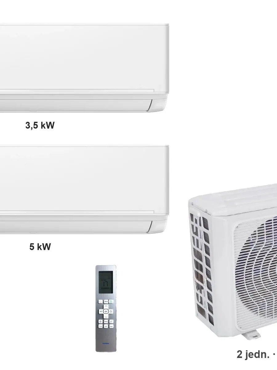 Klimatyzator multi-split Kaisai ice K4OE-28HFN32H — 2 jedn. 3,5+5 kW (2 pomieszczenia, biały)
