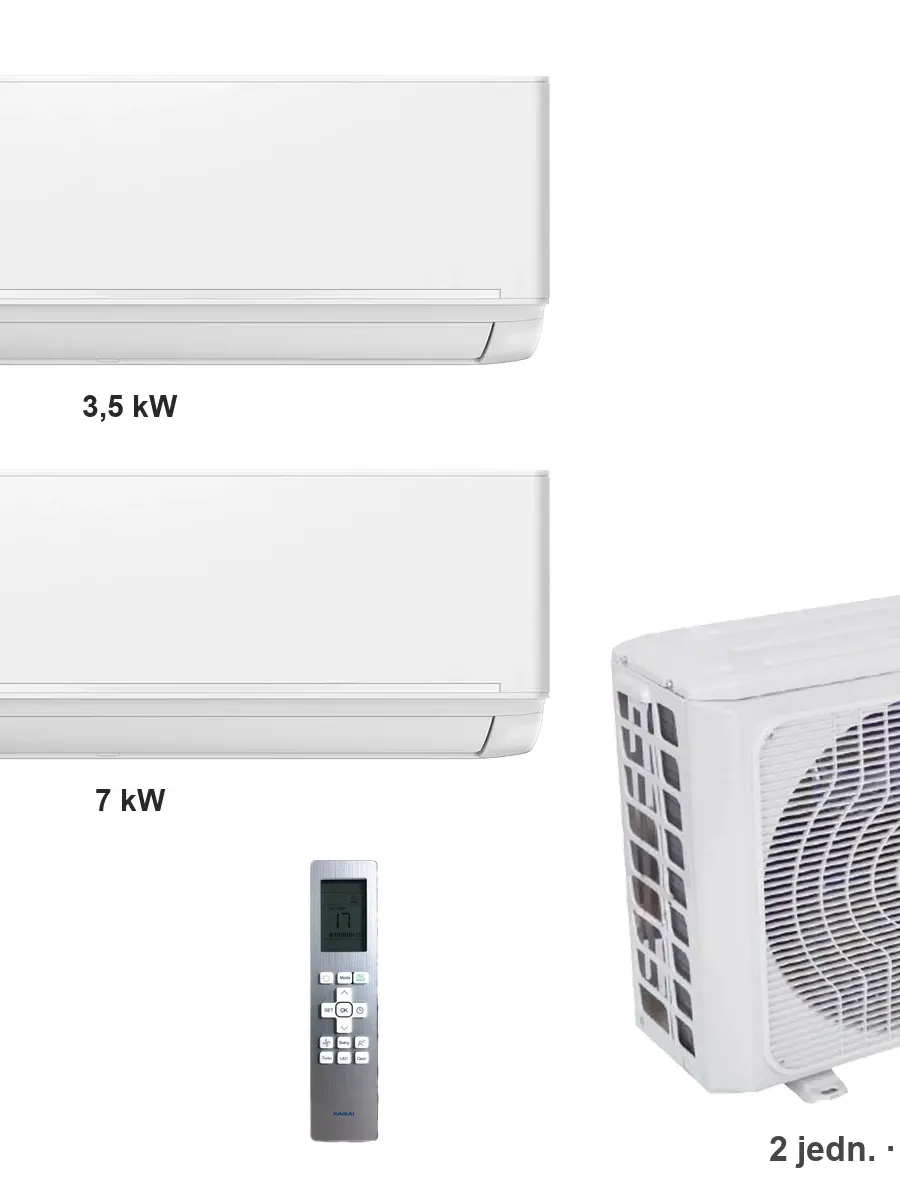 Klimatyzator multi-split Kaisai ice K4OE-28HFN32H — 2 jedn. 3,5+7 kW (2 pomieszczenia, biały)