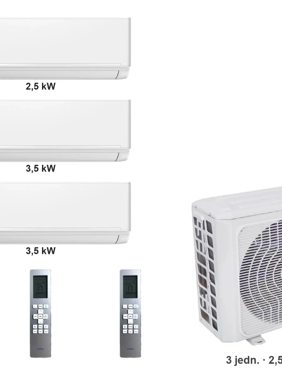 Klimatyzator multi-split Kaisai ice K4OE-28HFN32H — 3 jedn. 2,5+3,5+3,5 kW (3 pomieszczenia, biały)