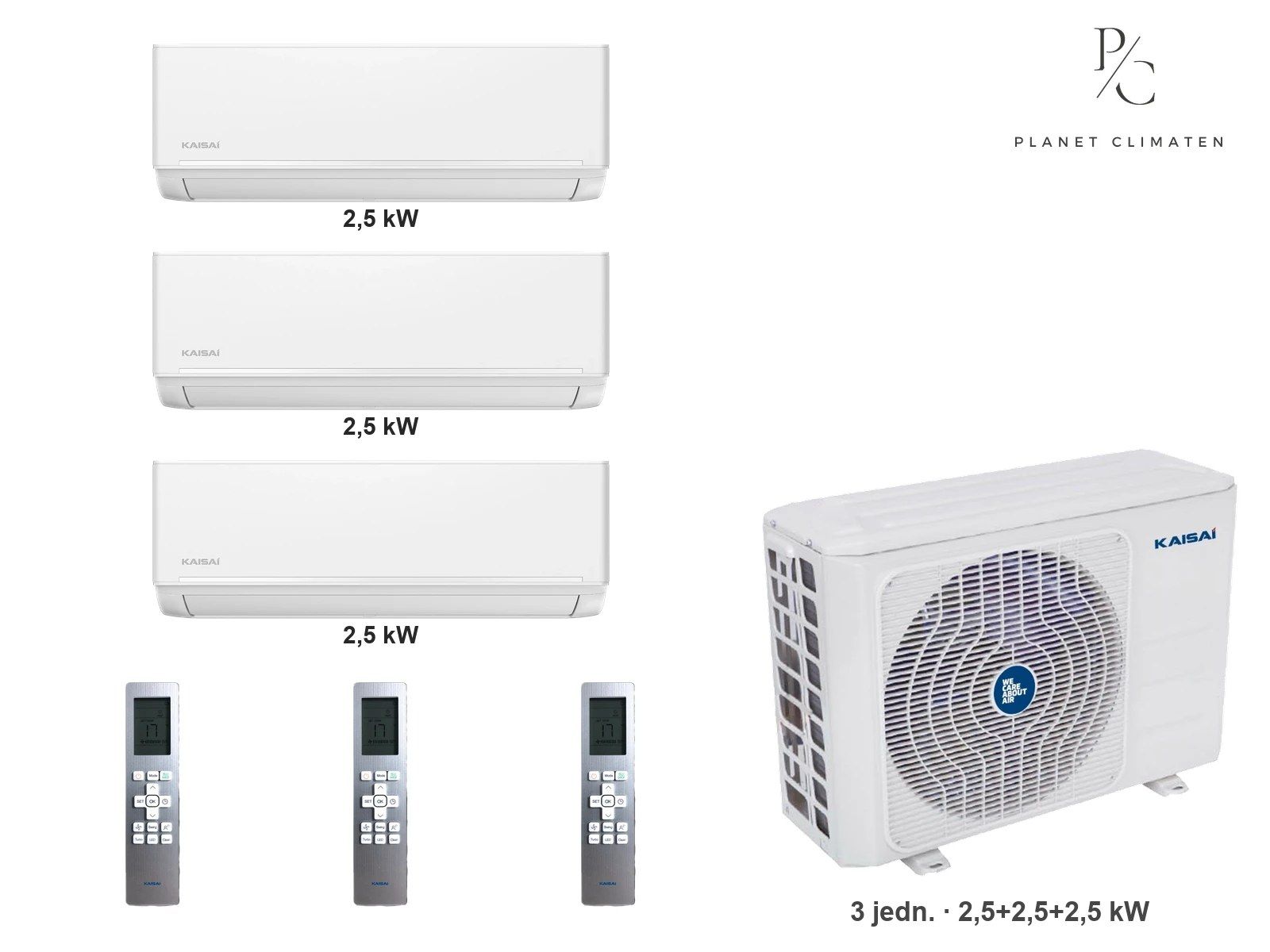 Kaisai — Klimatyzator multi-split Kaisai ice K4OE-28HFN32H — 3 jedn. 2,5+2,5+2,5 kW (3 pomieszczenia, biały)