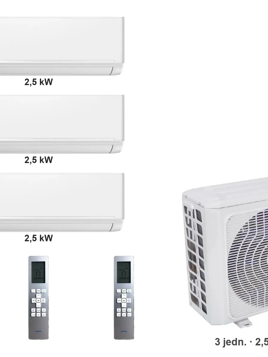 Klimatyzator multi-split Kaisai ice K4OE-28HFN32H — 3 jedn. 2,5+2,5+2,5 kW (3 pomieszczenia, biały)