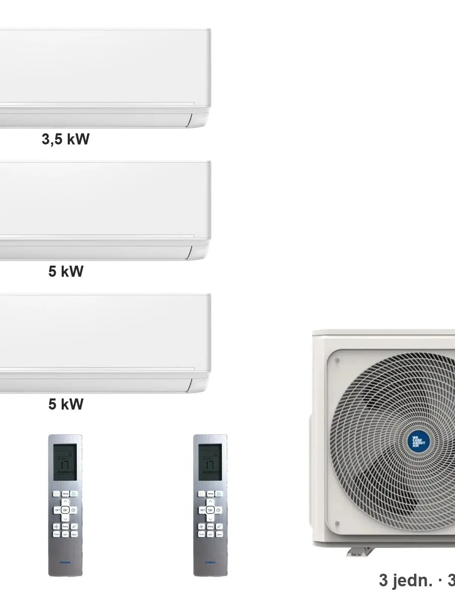 Klimatyzator multi-split Kaisai ice K5OE-42HFN32H — 3 jedn. 3,5+5+5 kW (3 pomieszczenia, biały)