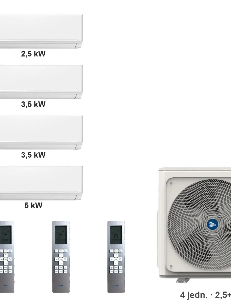 Klimatyzator multi-split Kaisai ice K5OE-42HFN32H — 4 jedn. 2,5+3,5+3,5+5 kW (4 pomieszczenia, biały)