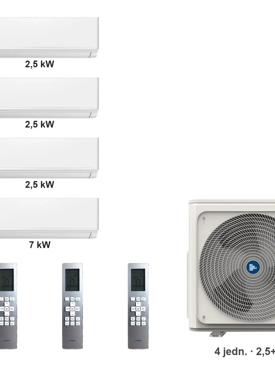 Klimatyzator multi-split Kaisai ice K5OE-42HFN32H — 4 jedn. 2,5+2,5+2,5+7 kW (4 pomieszczenia, biały)