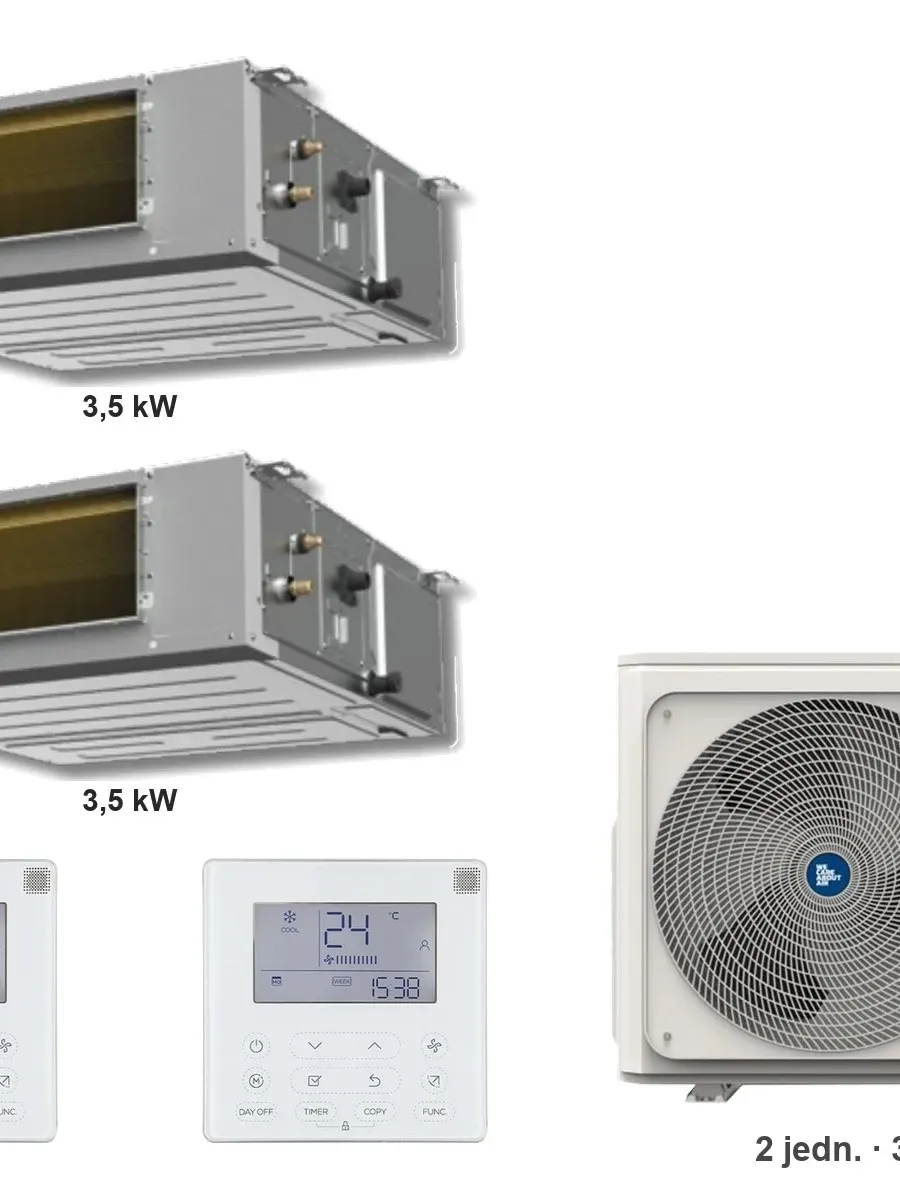 Klimatyzator multi-split kanałowy Kaisai KKR7 K2OE-18HFN32H — 2 jedn. 3,5+3,5 kW (2 pomieszczenia)
