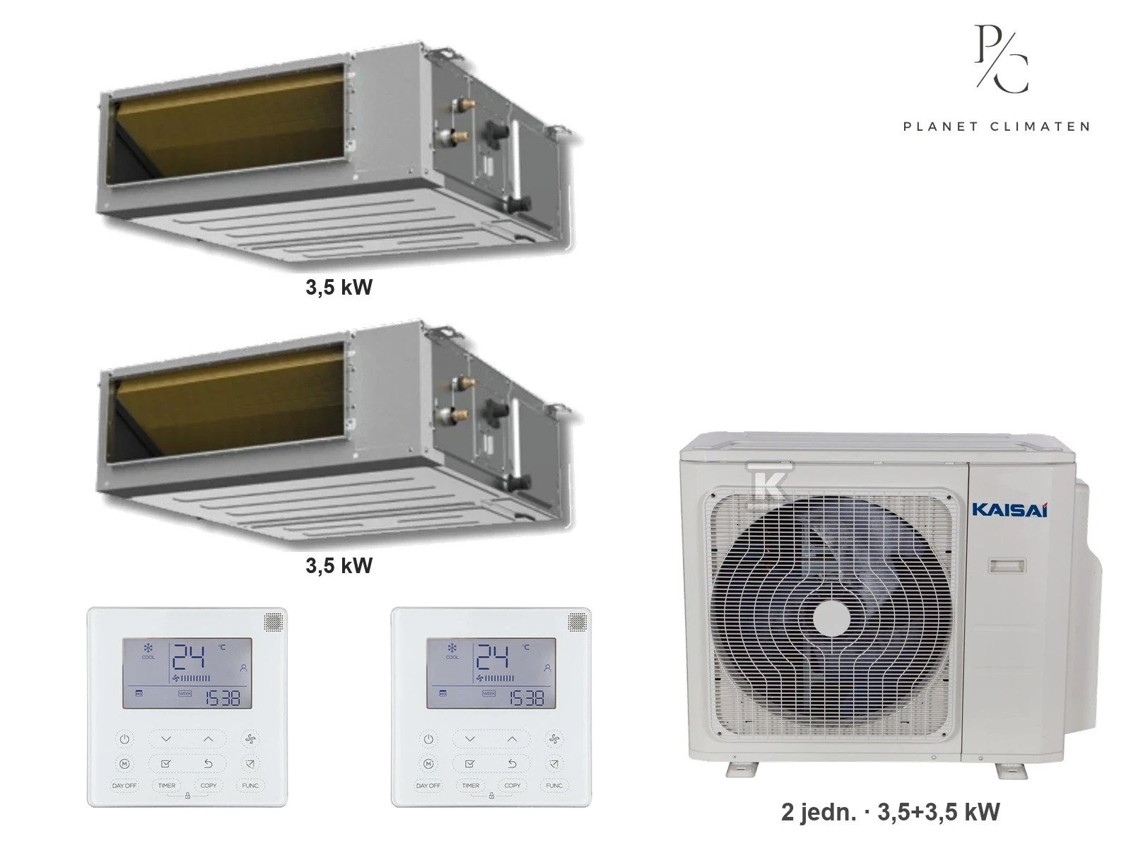 Kaisai — Klimatyzator multi-split kanałowy Kaisai KKR7 K3OA-27HFN32H — 2 jedn. 3,5+3,5 kW (2 pomieszczenia)