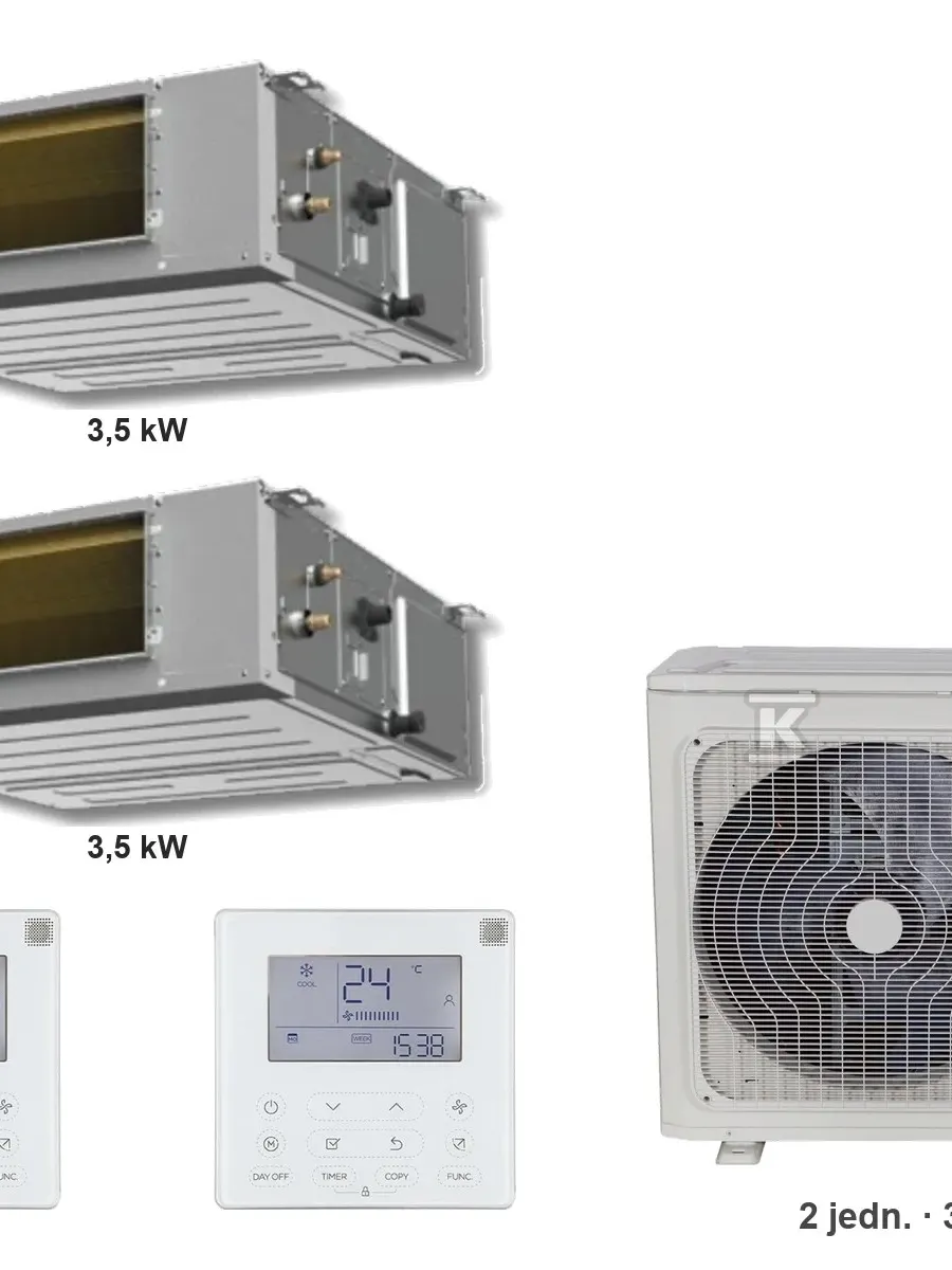 Klimatyzator multi-split kanałowy Kaisai KKR7 K3OA-27HFN32H — 2 jedn. 3,5+3,5 kW (2 pomieszczenia)