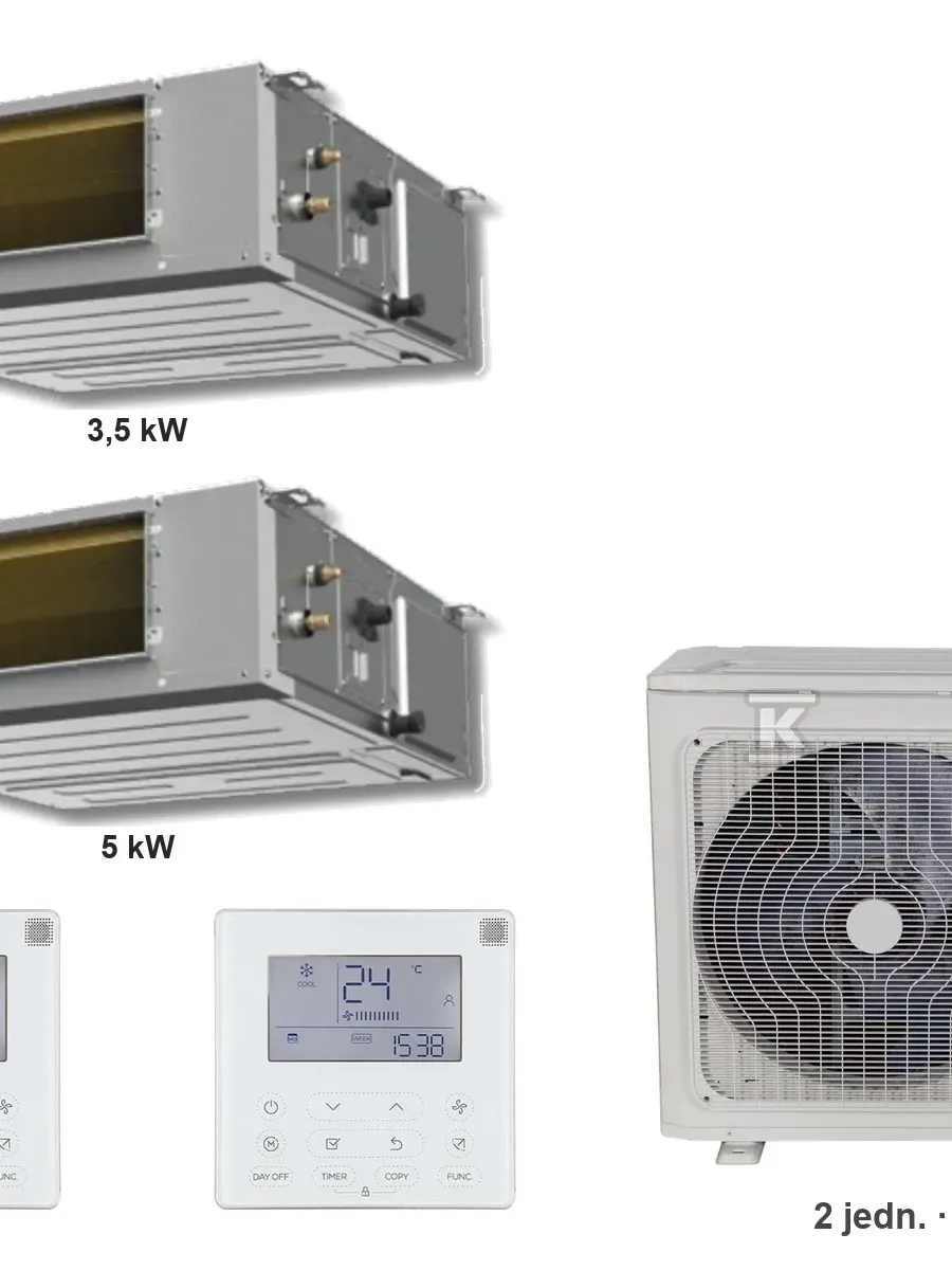 Klimatyzator multi-split kanałowy Kaisai KKR7 K3OA-27HFN32H — 2 jedn. 3,5+5 kW (2 pomieszczenia)